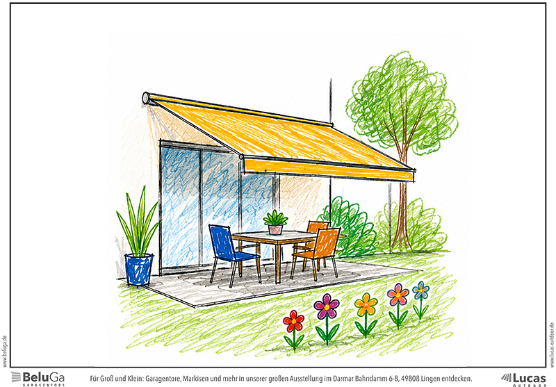 Vorschau: Auf der Terrasse, bunt ausgemalt